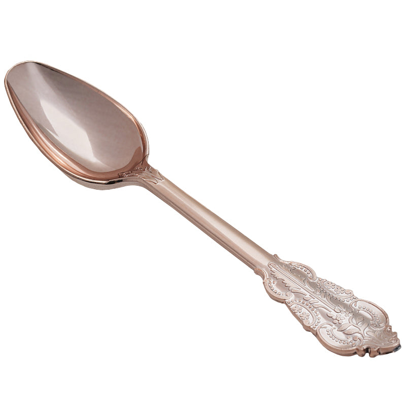 Rose Gold Plastic Spoons 10/Pack - Baroque Collection - CV Linens