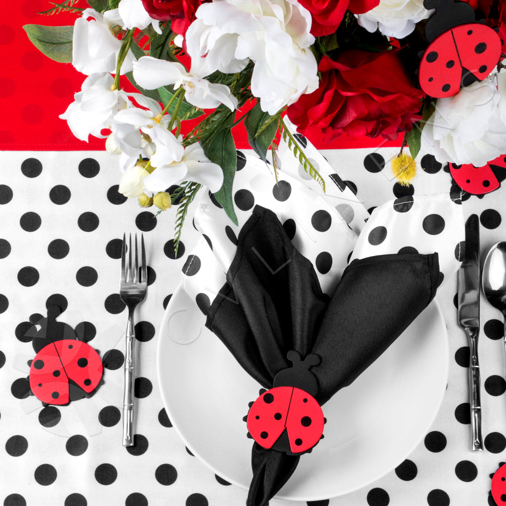 Polka Dot 20"x20" Satin Napkin - Black & White - CV Linens