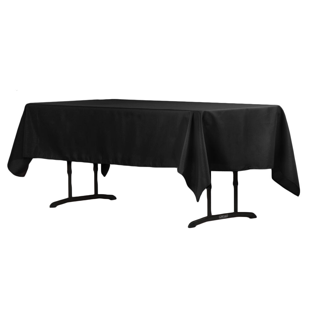 60"x102" Rectangular Polyester Tablecloth - Black - CV Linens