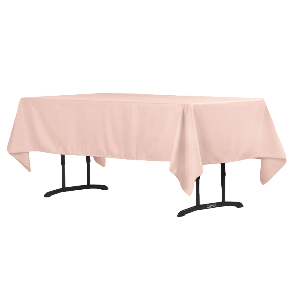 60"x102" Rectangular Polyester Tablecloth - Blush/Rose Gold - CV Linens