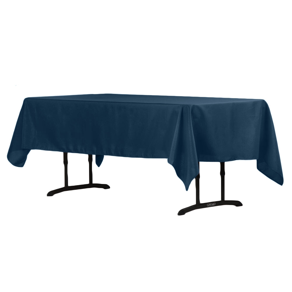 60"x102" Rectangular Polyester Tablecloth - Navy Blue - CV Linens