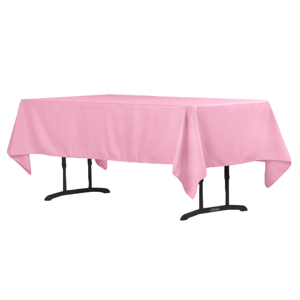 60"x102" Rectangular Polyester Tablecloth - Pink - CV Linens