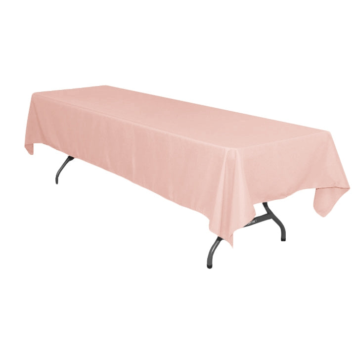 Rectangular Polyester Tablecloth 60"x126" - Blush/Rose Gold - CV Linens