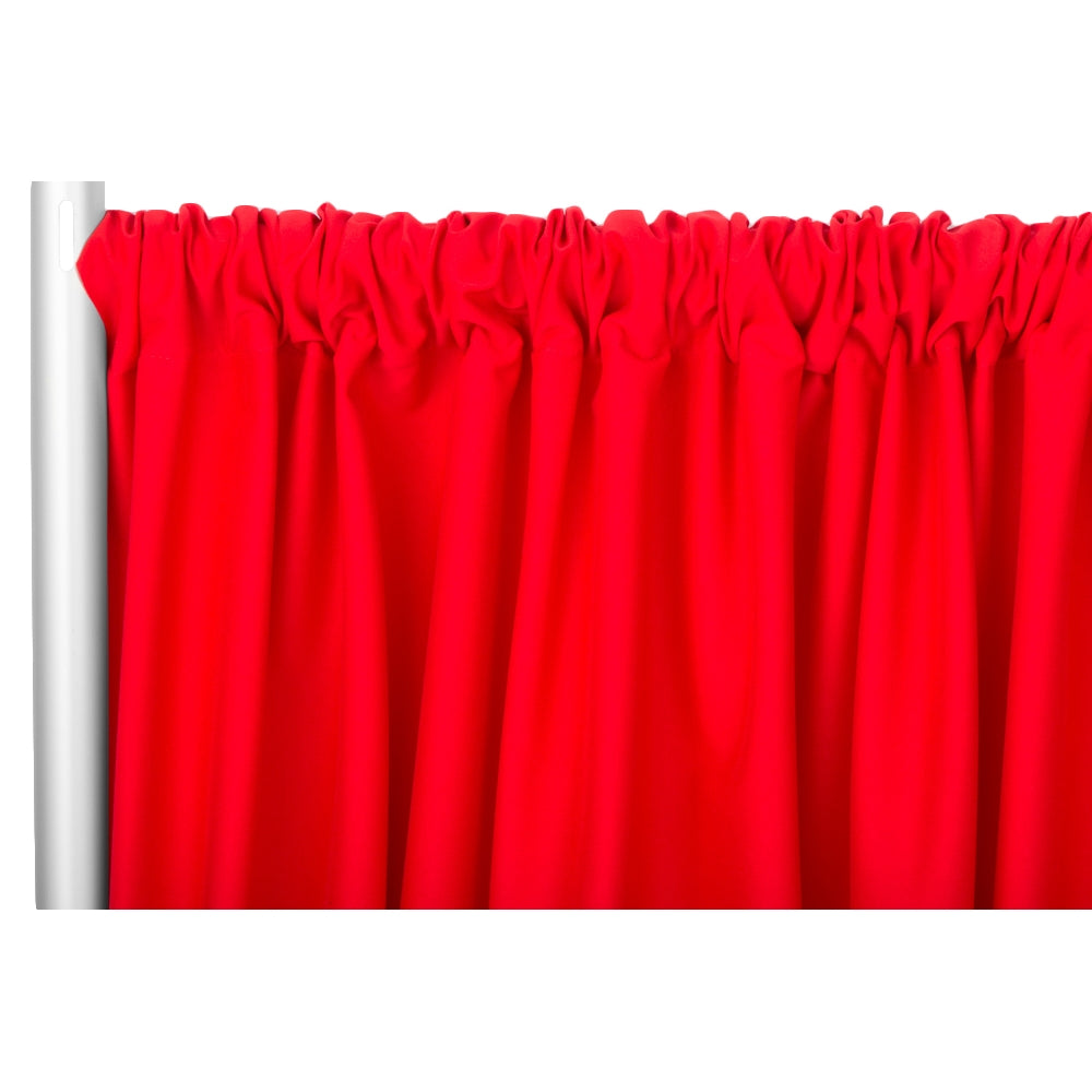 Poly Premier Fire Retardant (FR) 8ft H x 60" W drape/backdrop - Red - CV Linens