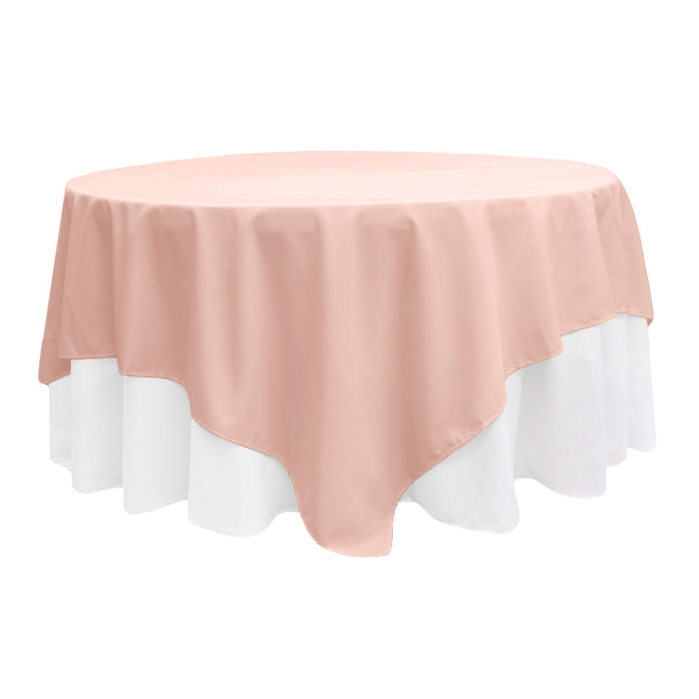 Polyester Square 90"x90" Overlay/Tablecloth - Blush/Rose Gold - CV Linens