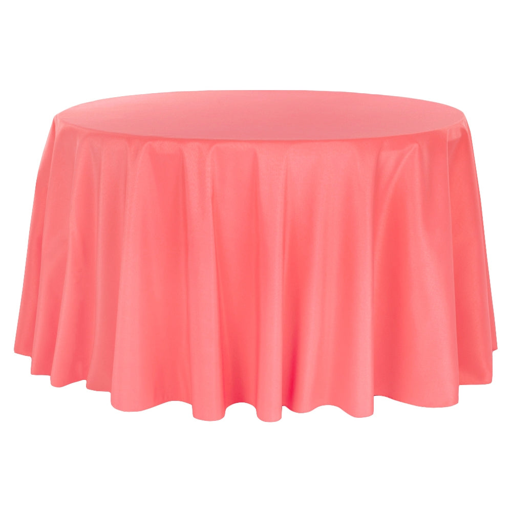 Polyester 108" Round Tablecloth - Coral - CV Linens