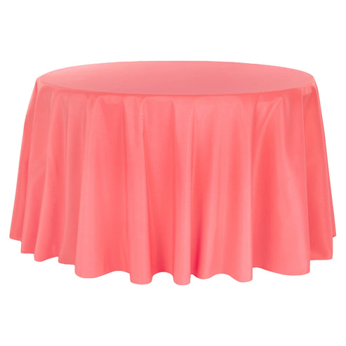 108 Round Coral Polyester Tablecloth