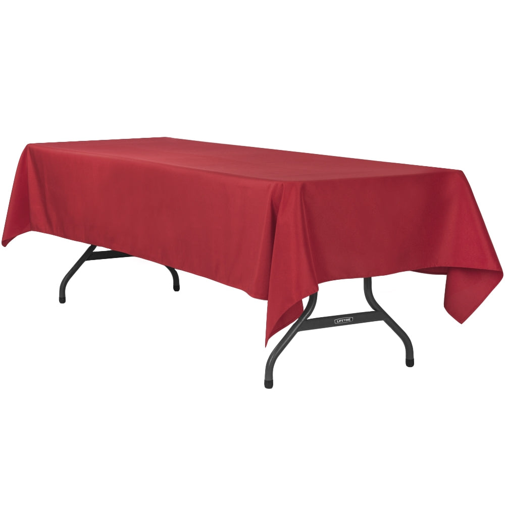 60"x120" Rectangular Polyester Tablecloth - Apple Red - CV Linens