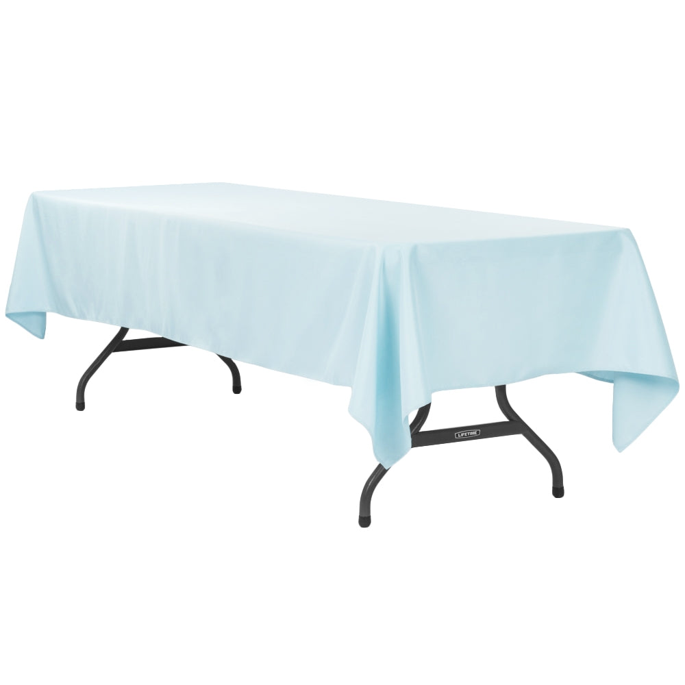 60"x120" Rectangular Polyester Tablecloth - Baby Blue - Light Blue Tablecloth - CV Linens
