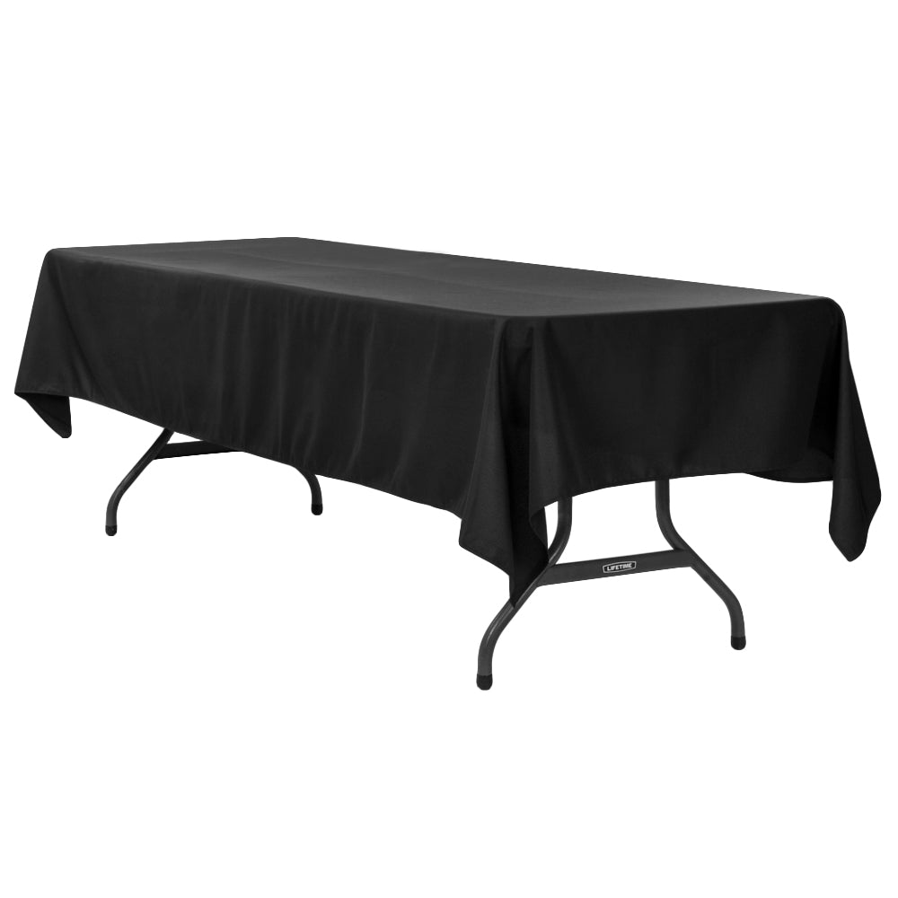 60"x120" Rectangular Polyester Tablecloth - Black - CV Linens