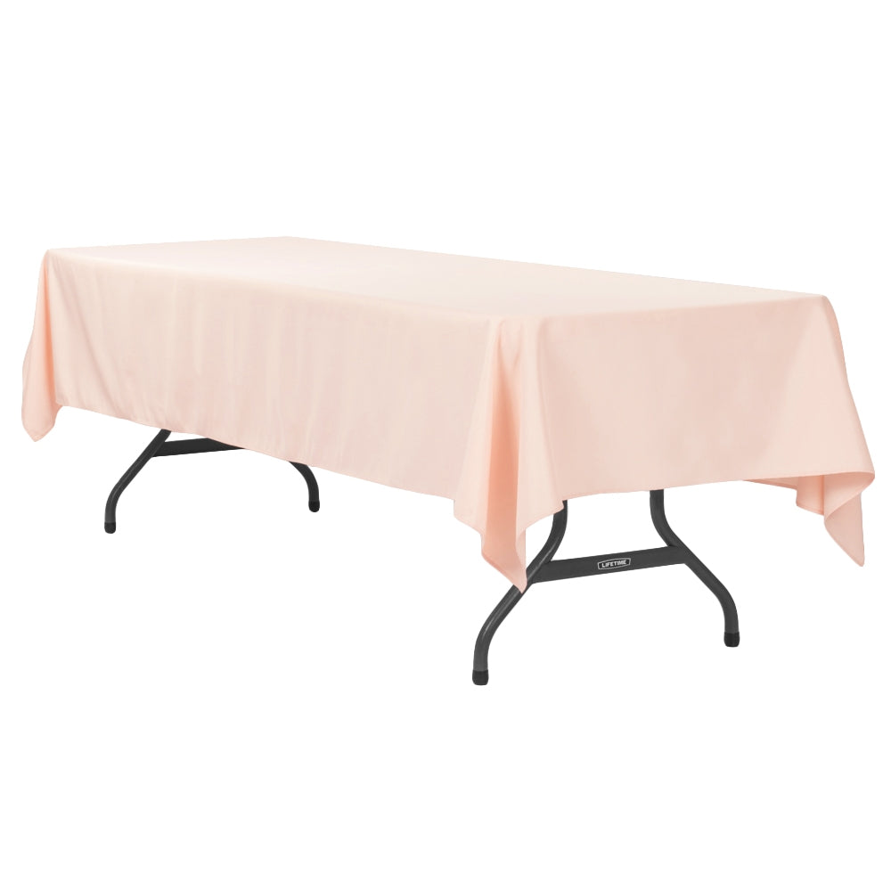 Economy Polyester Tablecloth 60"x120" Rectangular - Blush/Rose Gold - CV Linens