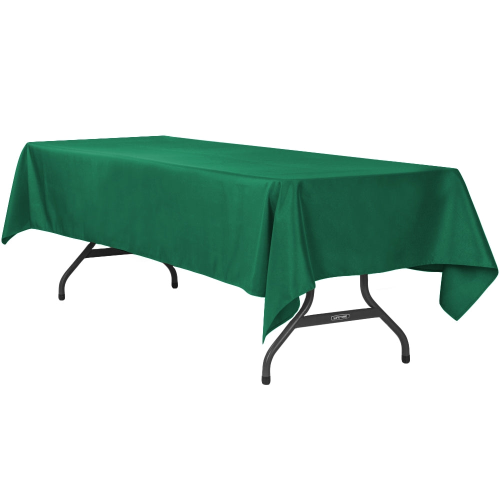60"x120" Rectangular Polyester Tablecloth - Emerald Green - CV Linens