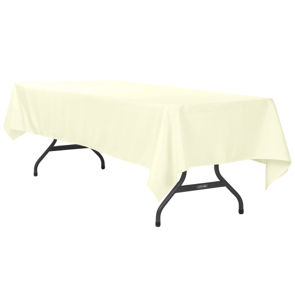 60"x120" Rectangular Polyester Tablecloth - Ivory - CV Linens