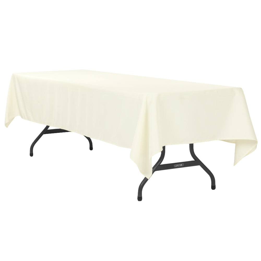 60"x120" Rectangular Polyester Tablecloth - Light Ivory/Off White - CV Linens