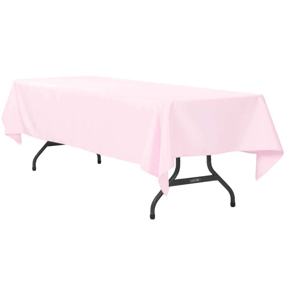 60"x120" Rectangular Polyester Tablecloth - Pastel Pink - CV Linens