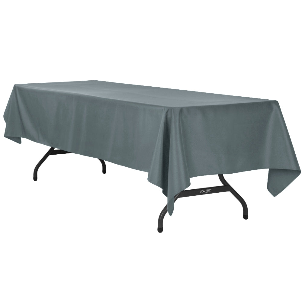 60"x120" Rectangular Polyester Tablecloth - Pewter - CV Linens