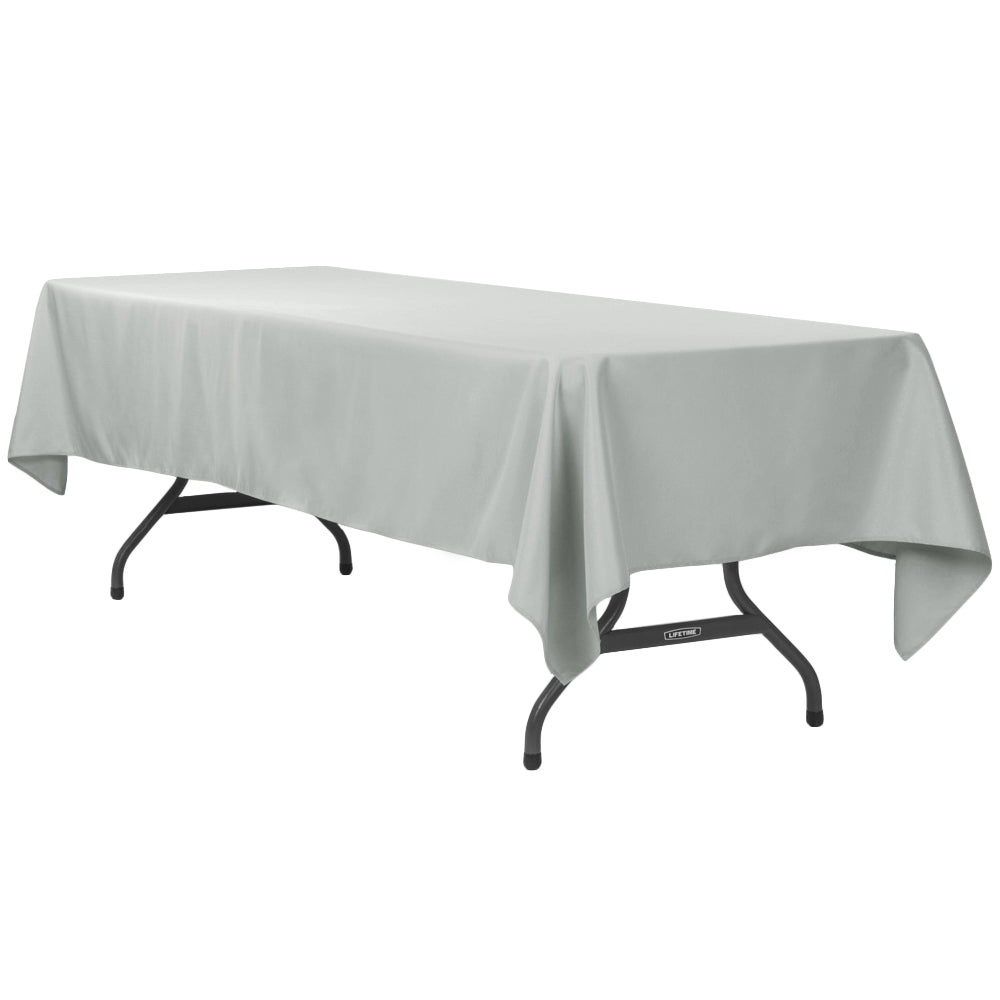 60"x120" Rectangular Polyester Tablecloth - Gray/Silver - CV Linens
