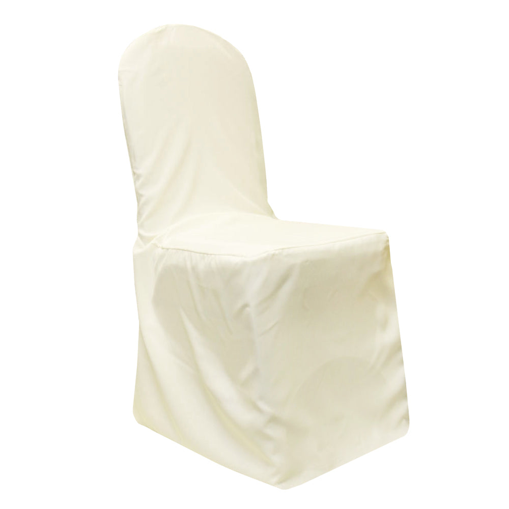 Polyester Banquet Chair Cover - Light Ivory/Off White - CV Linens
