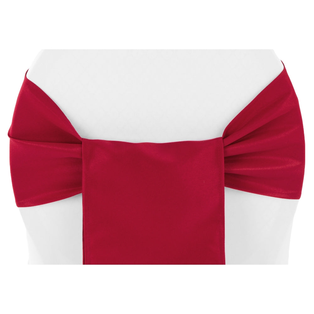 Polyester Chair Sash/Tie - Apple Red - CV Linens