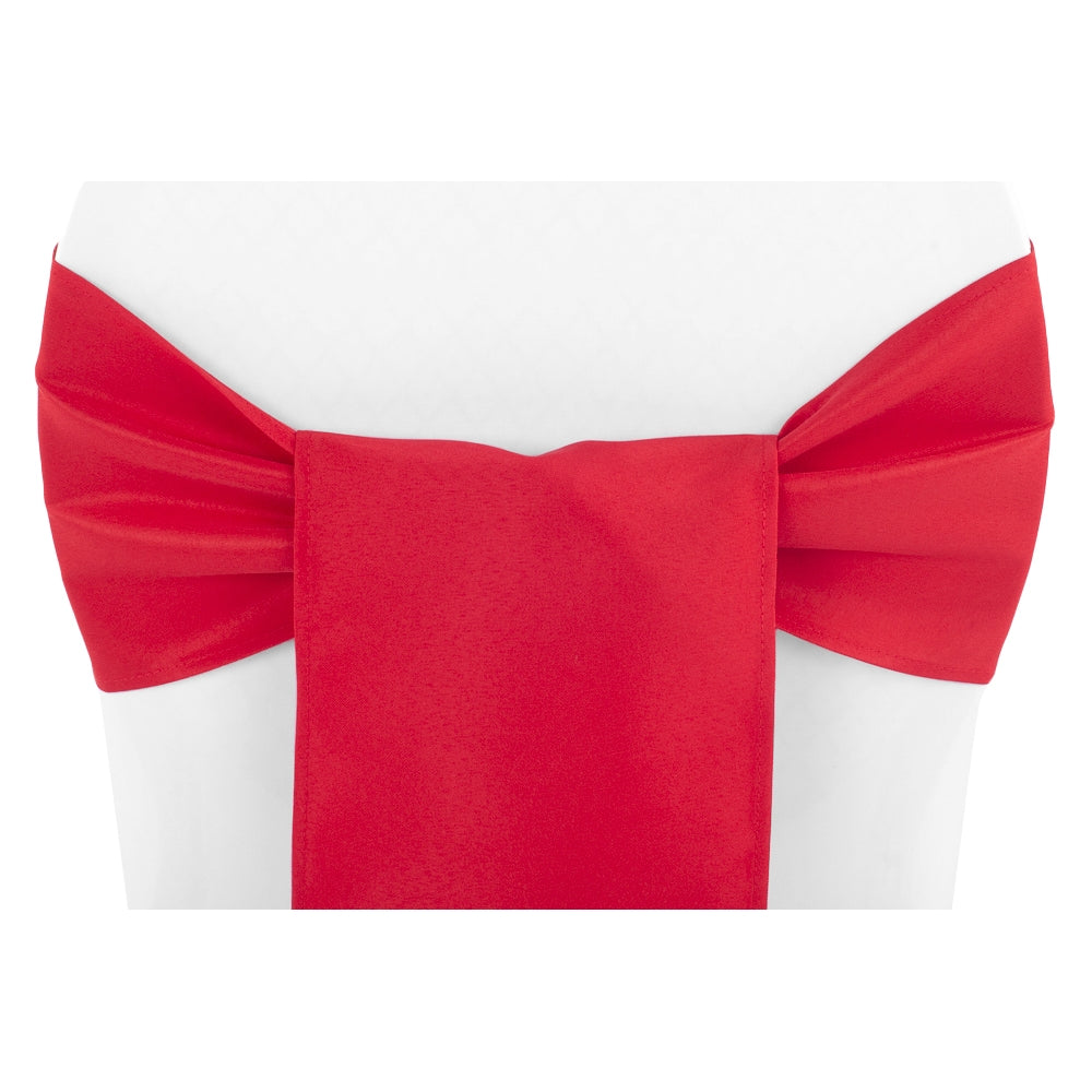 Polyester Chair Sash/Tie - Red - CV Linens