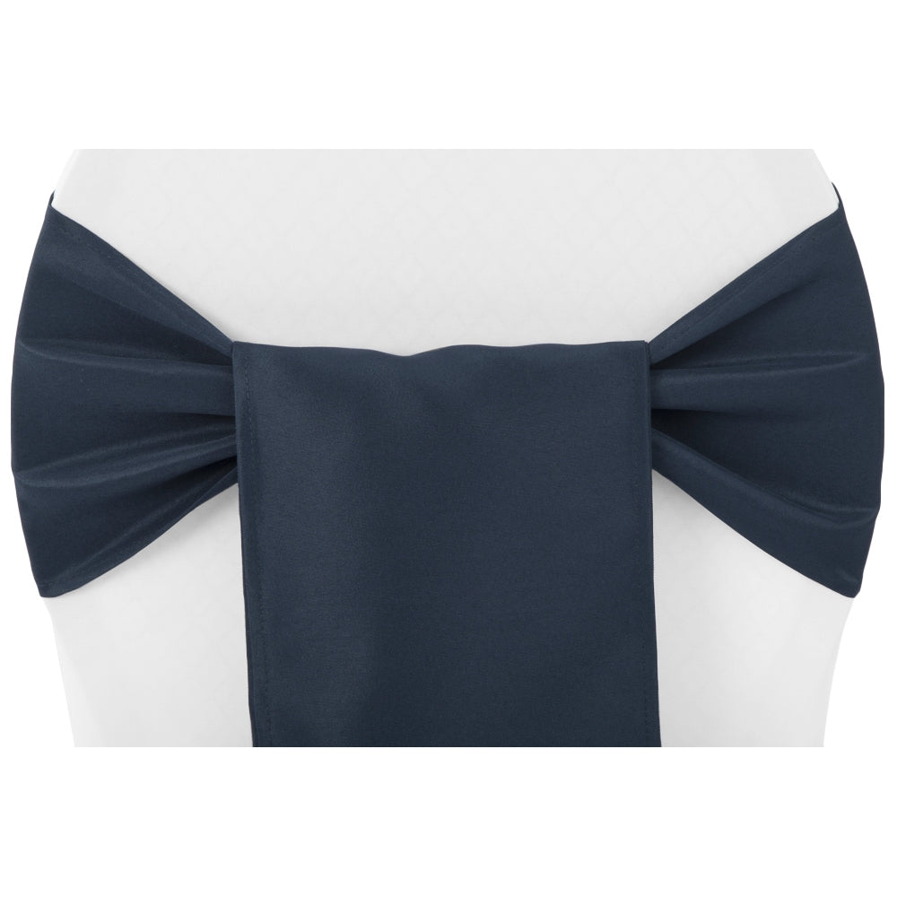 Polyester Chair Sash/Tie - Navy Blue - CV Linens