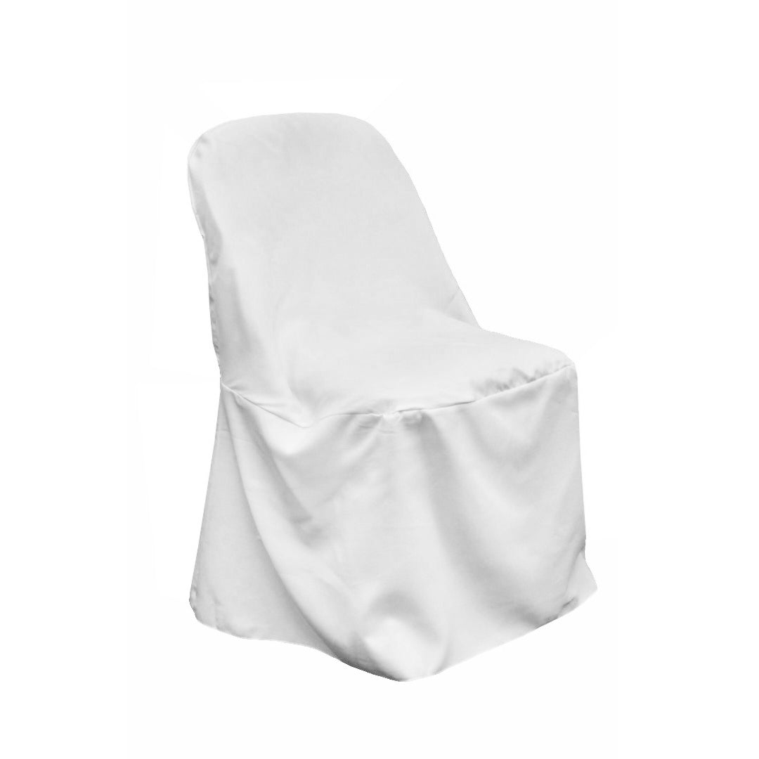 Polyester Folding Chair Cover - White - CV Linens