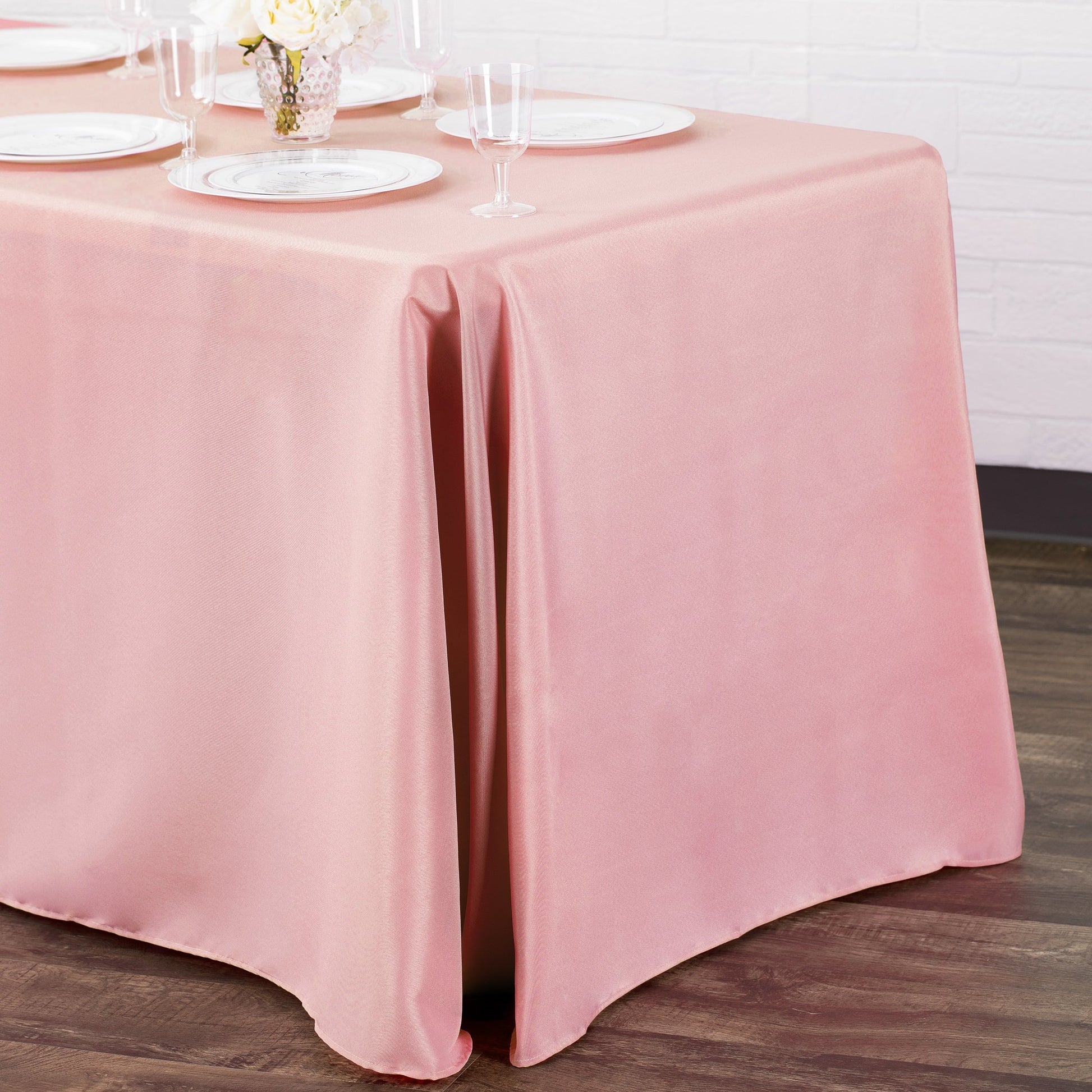 90"x156" Rectangular Oblong Polyester Tablecloth - Dusty Rose/Mauve - CV Linens