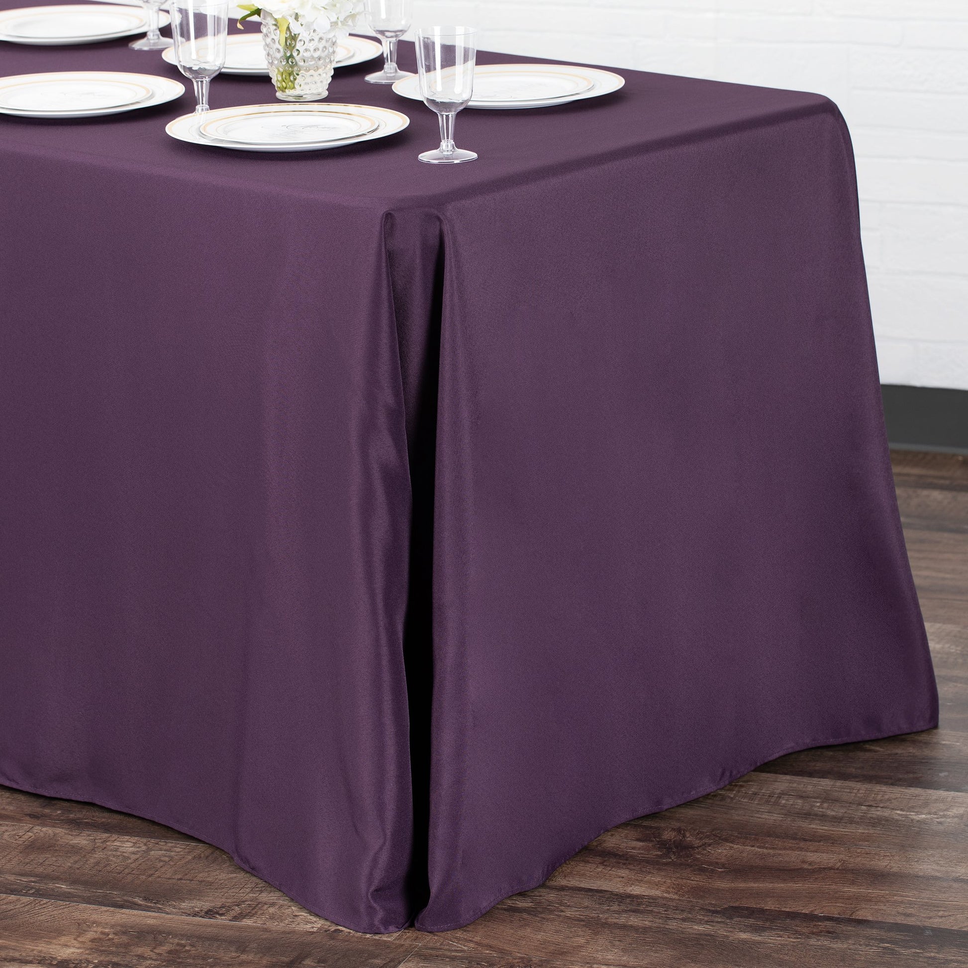 90"x132" Rectangular Oblong Polyester Tablecloth - Eggplant/Plum - CV Linens