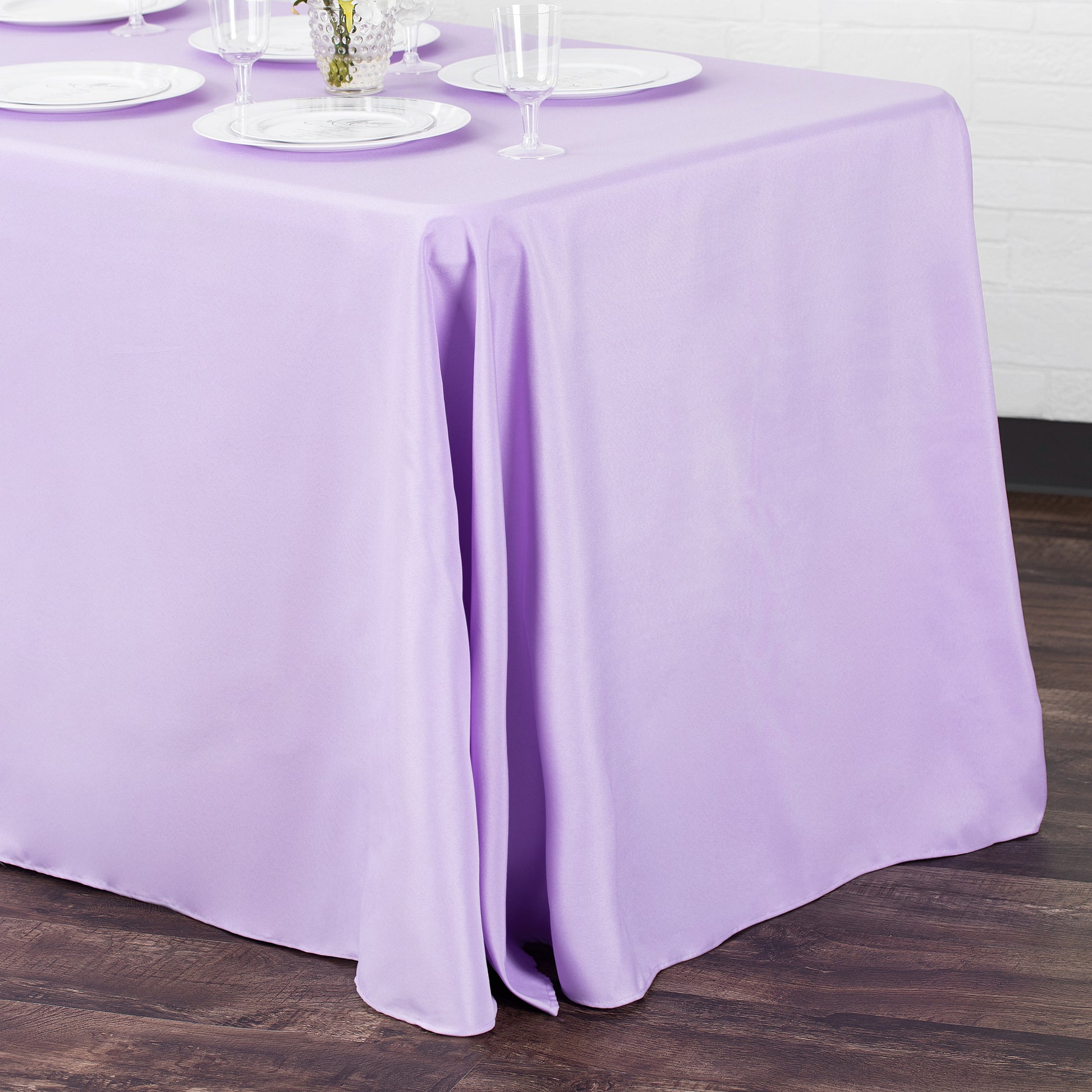 Economy Polyester Tablecloth 90"x132" Oblong Rectangular - Lavender - CV Linens