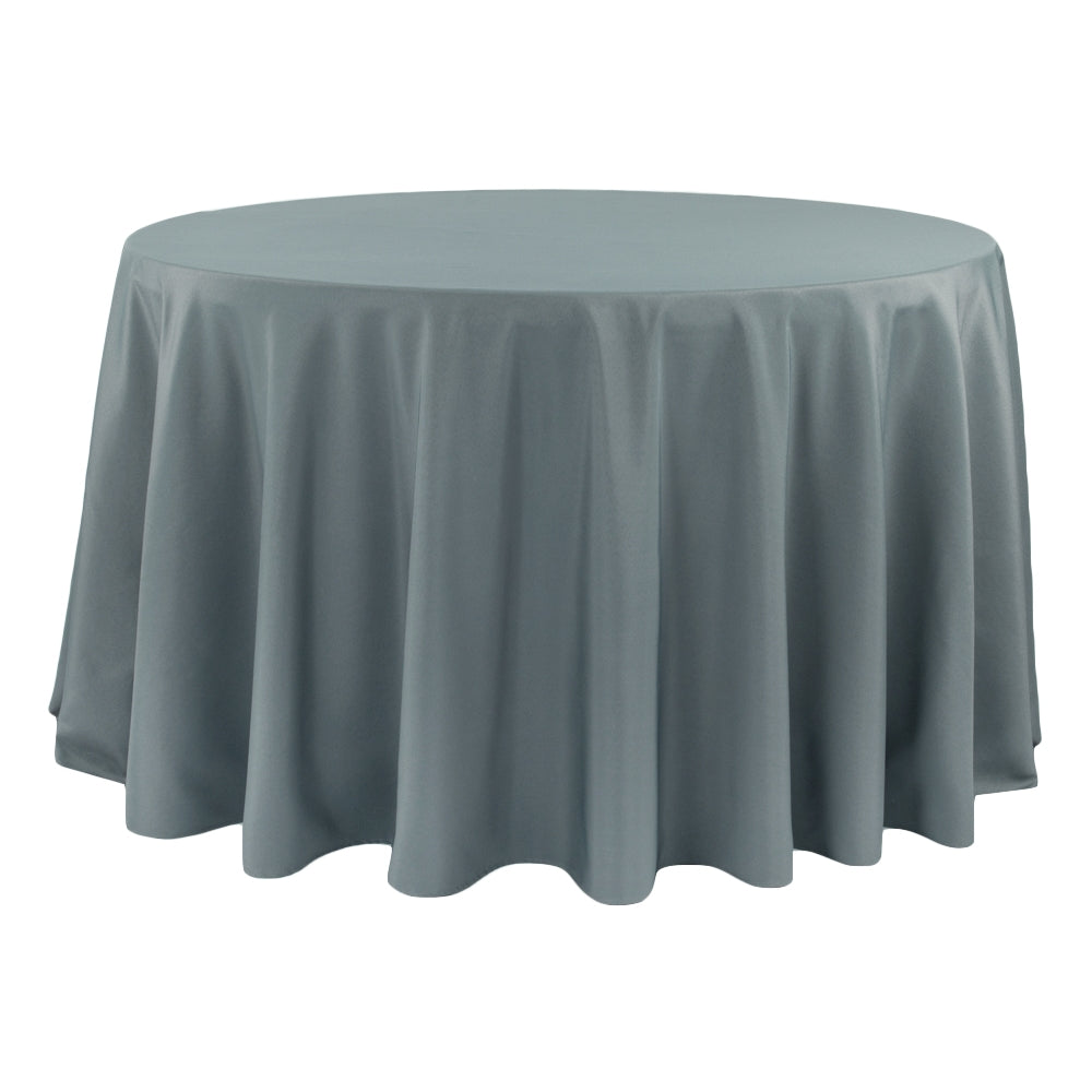 Polyester 120" Round Tablecloth - Pewter - CV Linens