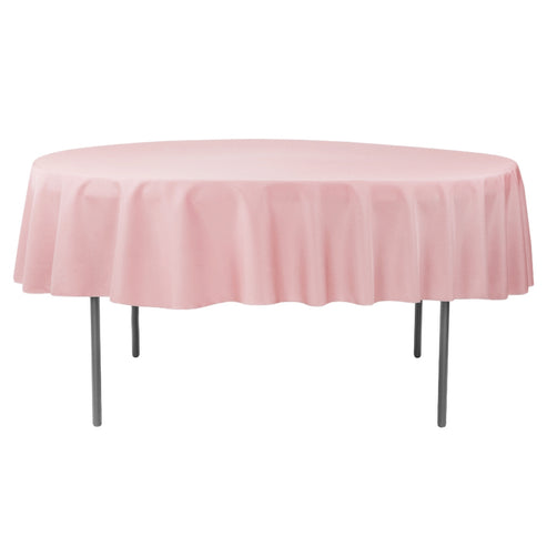 90 Round Dusty Rose Polyester Tablecloth