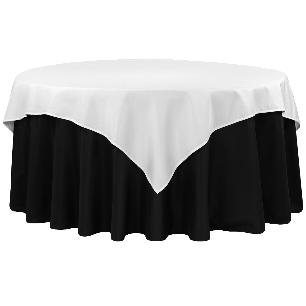 Polyester Square 72" Overlay/Tablecloth - White - CV Linens