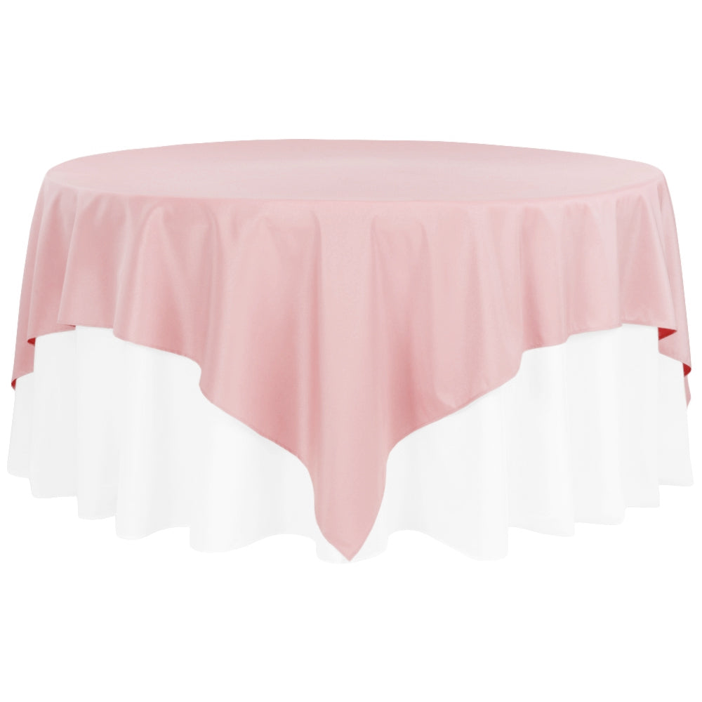 Polyester Square 90"x90" Overlay/Tablecloth - Dusty Rose/Mauve - CV Linens