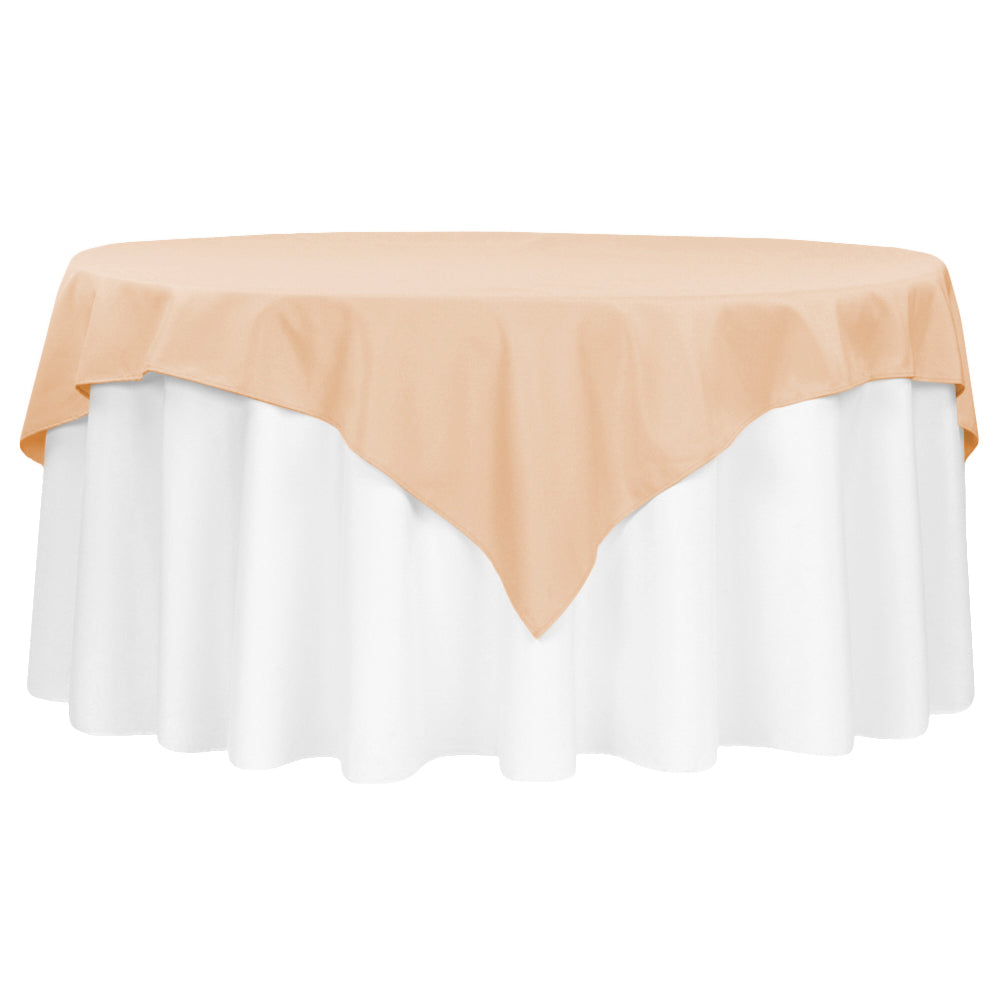 Polyester Square 72" Overlay/Tablecloth - Champagne - CV Linens
