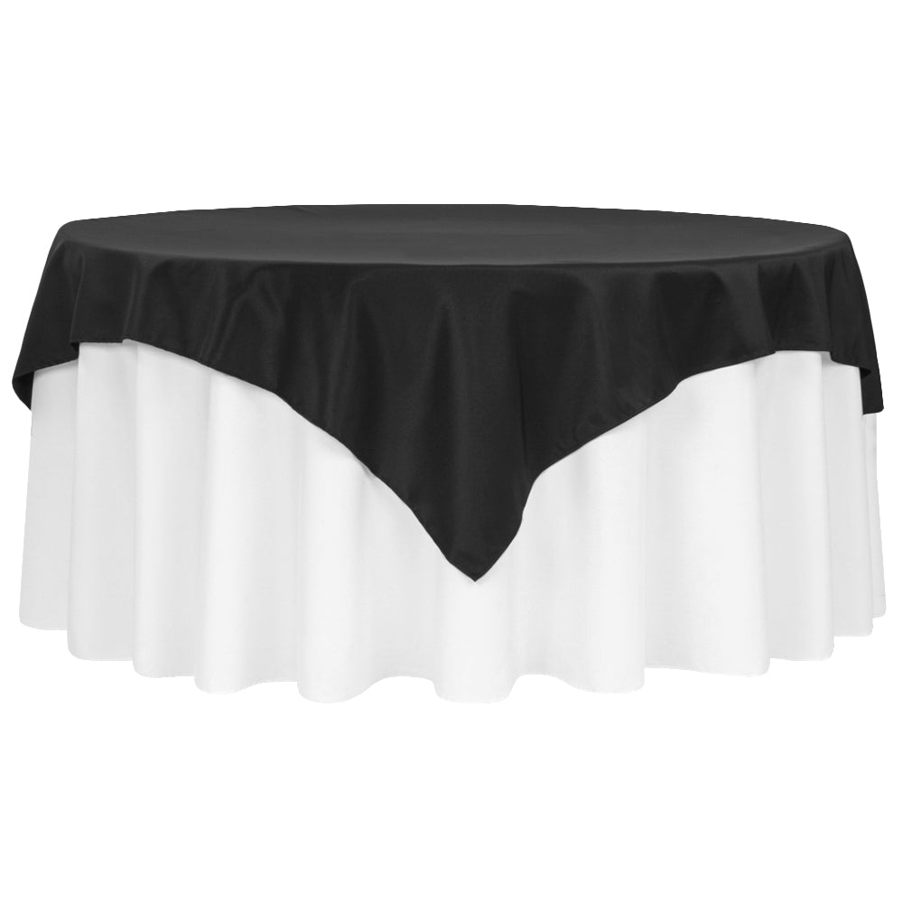 Polyester Square 72" Overlay/Tablecloth - Black - CV Linens