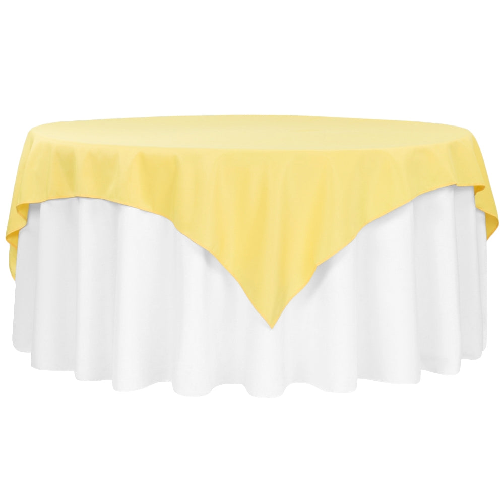 Polyester Square 72" Overlay/Tablecloth - Canary Yellow - CV Linens