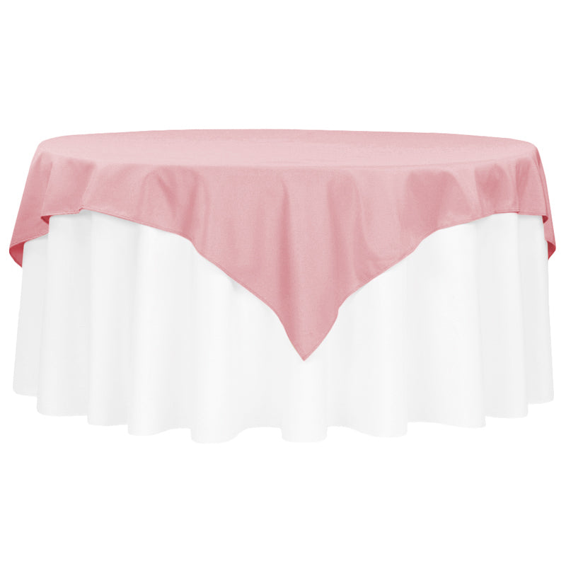 Polyester Square 72" Overlay/Tablecloth - Dusty Rose/Mauve - CV Linens