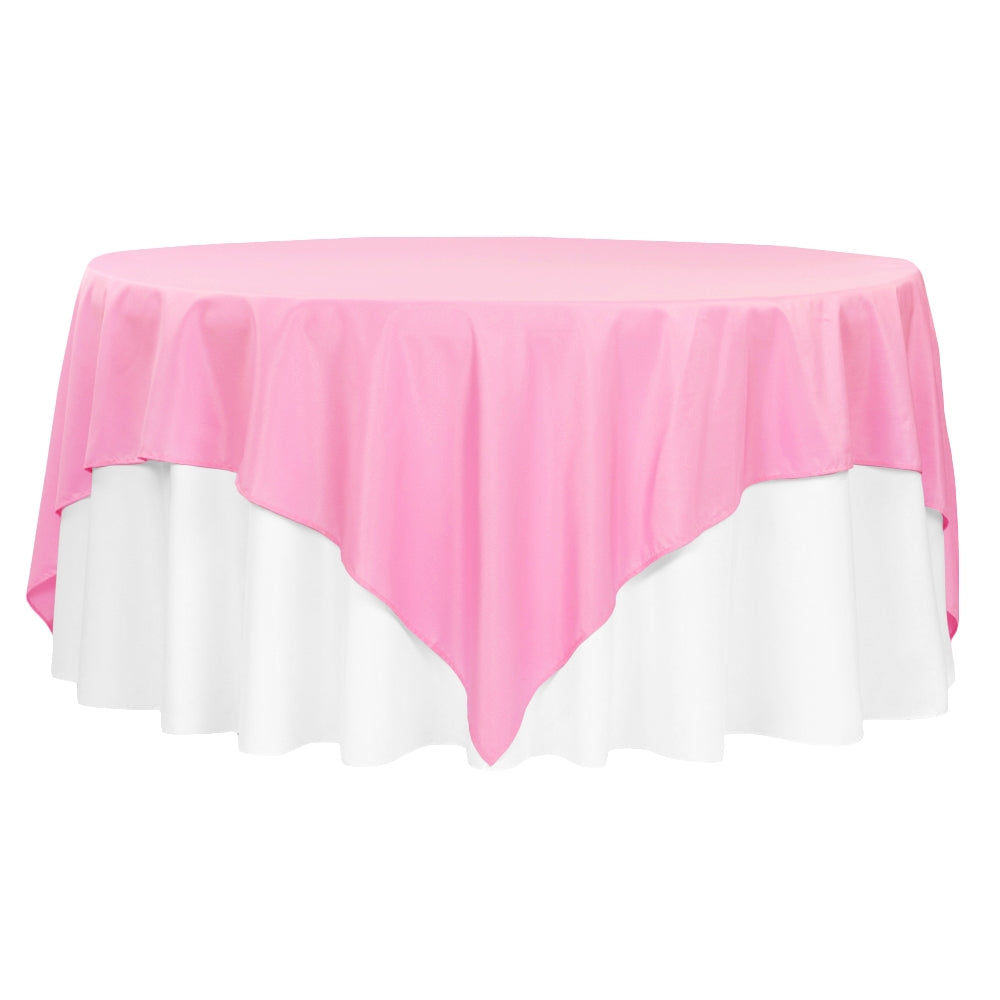 Polyester Square 90"x90" Overlay/Tablecloth - Pink - CV Linens