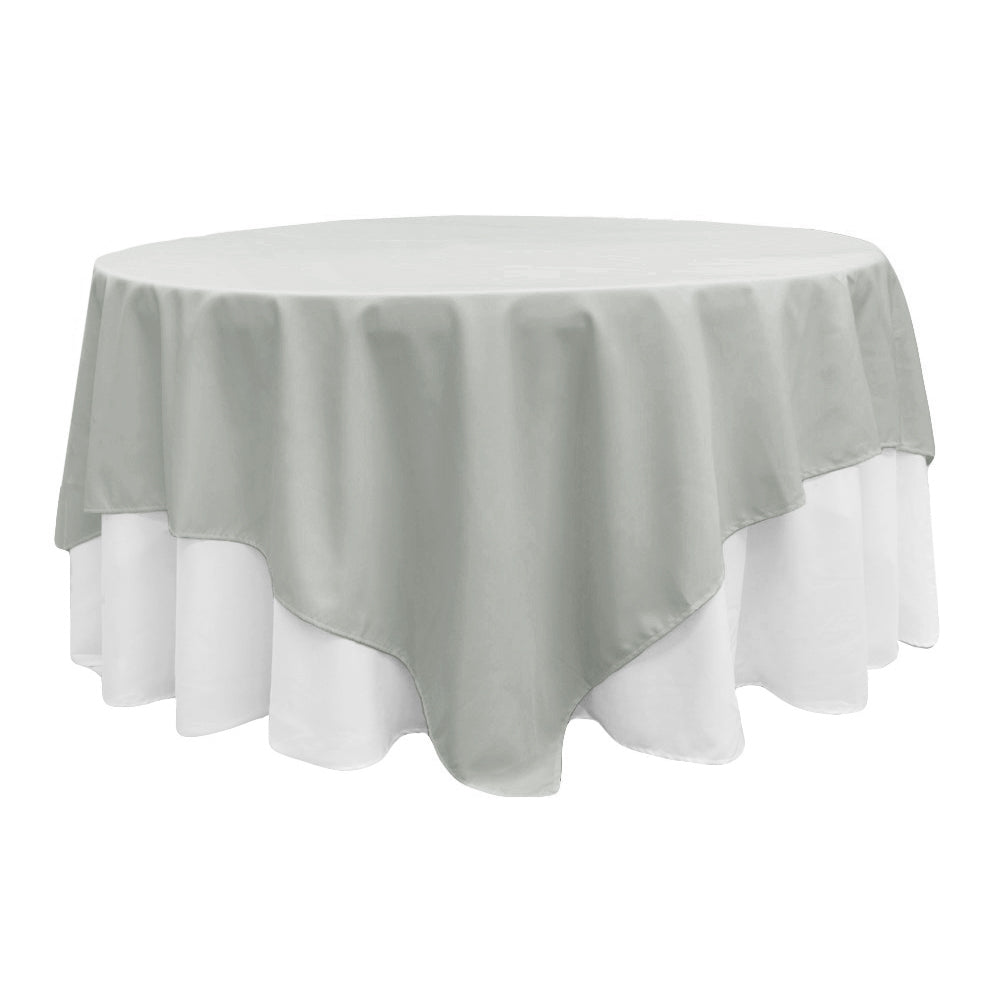 Polyester Square 90"x90" Overlay/Tablecloth - Gray/Silver - CV Linens