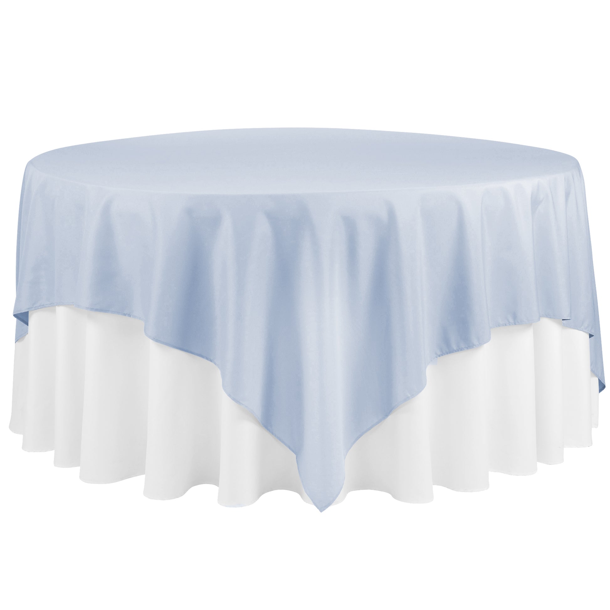 Polyester Square 90"x90" Overlay/Tablecloth - Dusty Blue - CV Linens