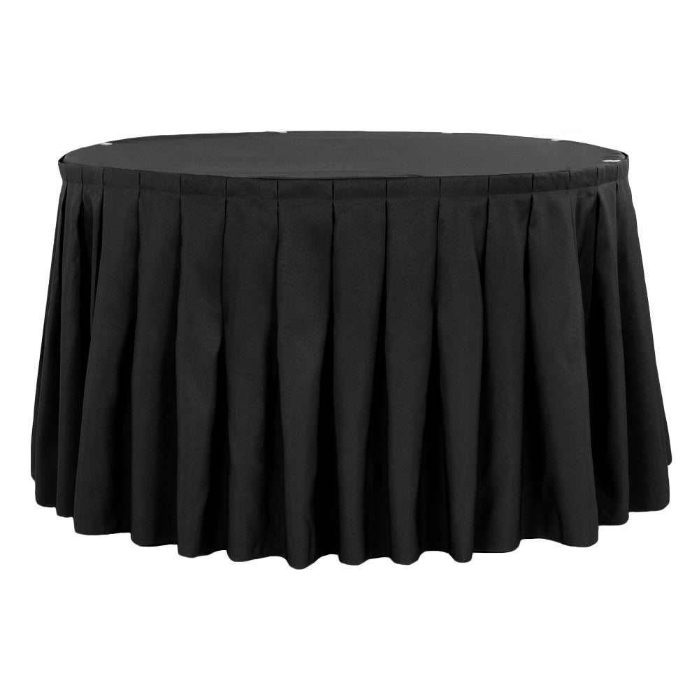 Polyester 17ft Table Skirt - Black - CV Linens