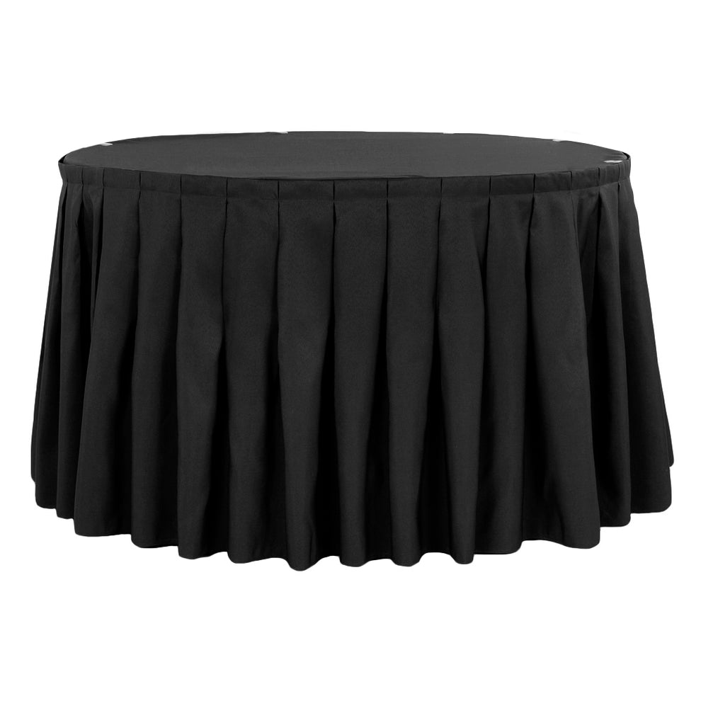 Polyester 17ft Table Skirt Black CV Linens