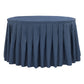 Polyester 14ft Table Skirt - Navy Blue - CV Linens