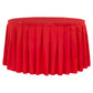 Polyester 21ft Table Skirt - Red - CV Linens