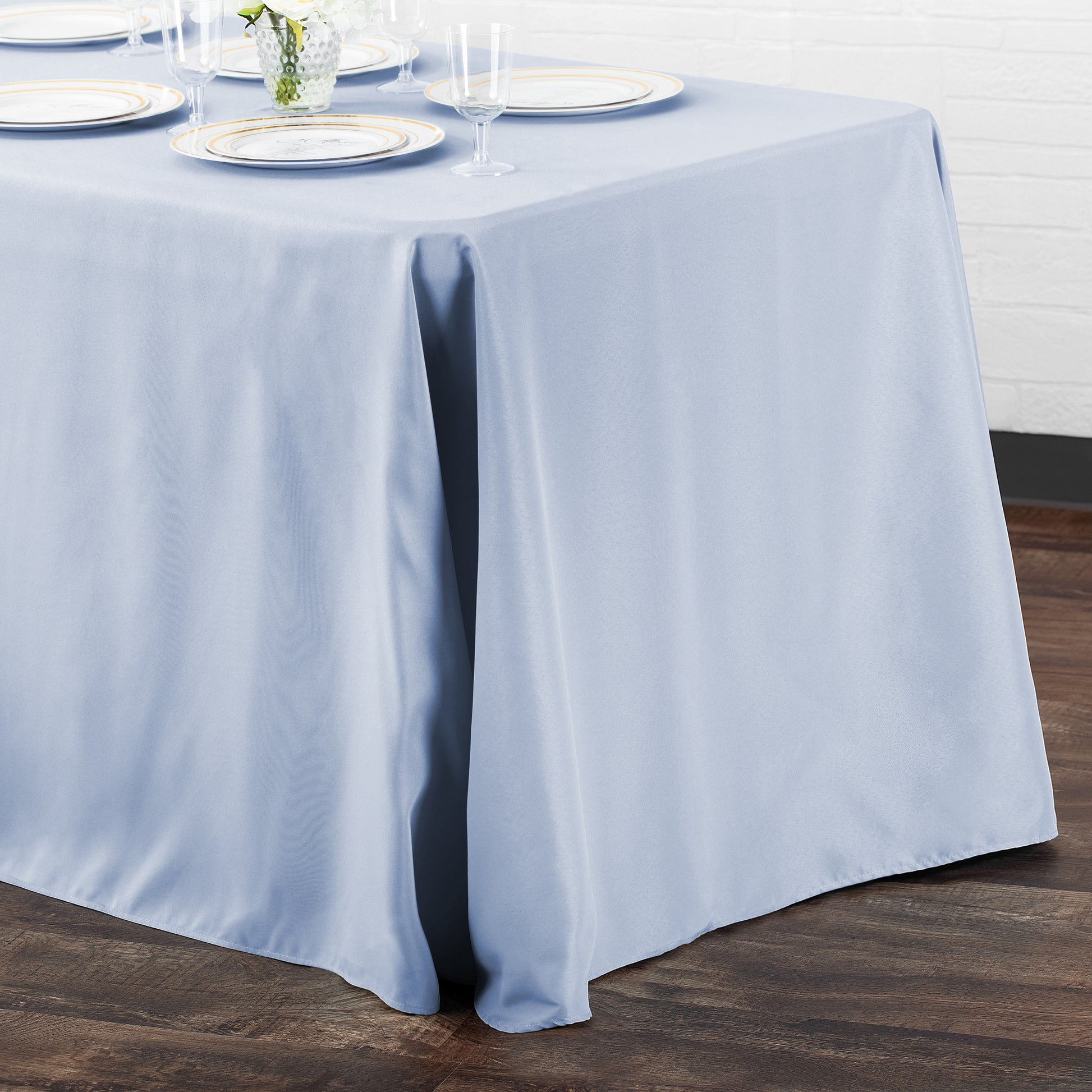 90"x132" Rectangular Oblong Polyester Tablecloth - Dusty Blue - CV Linens