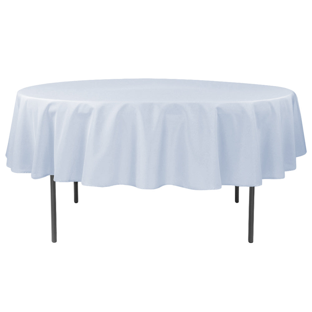 Polyester 90" Round Tablecloth - Dusty Blue - CV Linens
