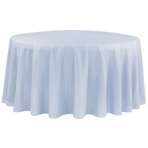 108 Round Dusty Blue Polyester Tablecloth