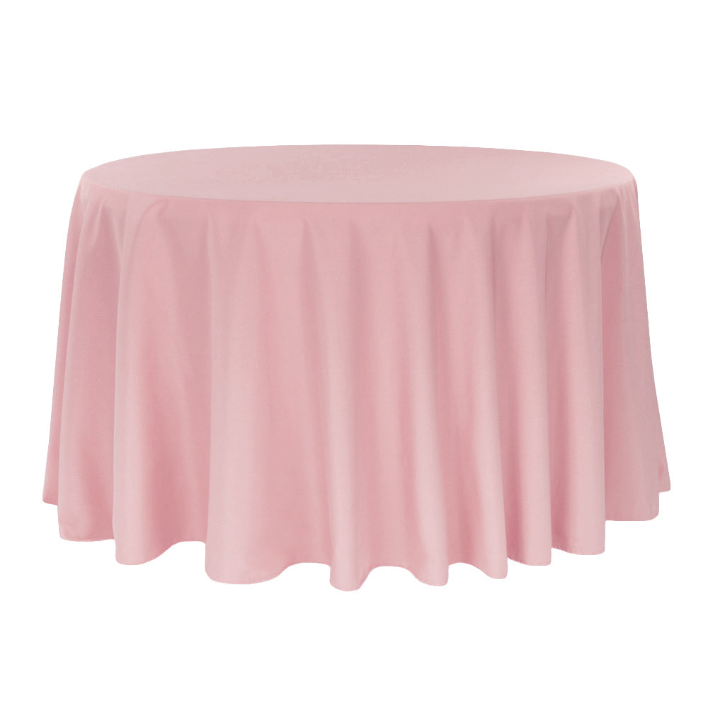 Polyester 120" Round Tablecloth - Dusty Rose/Mauve - CV Linens