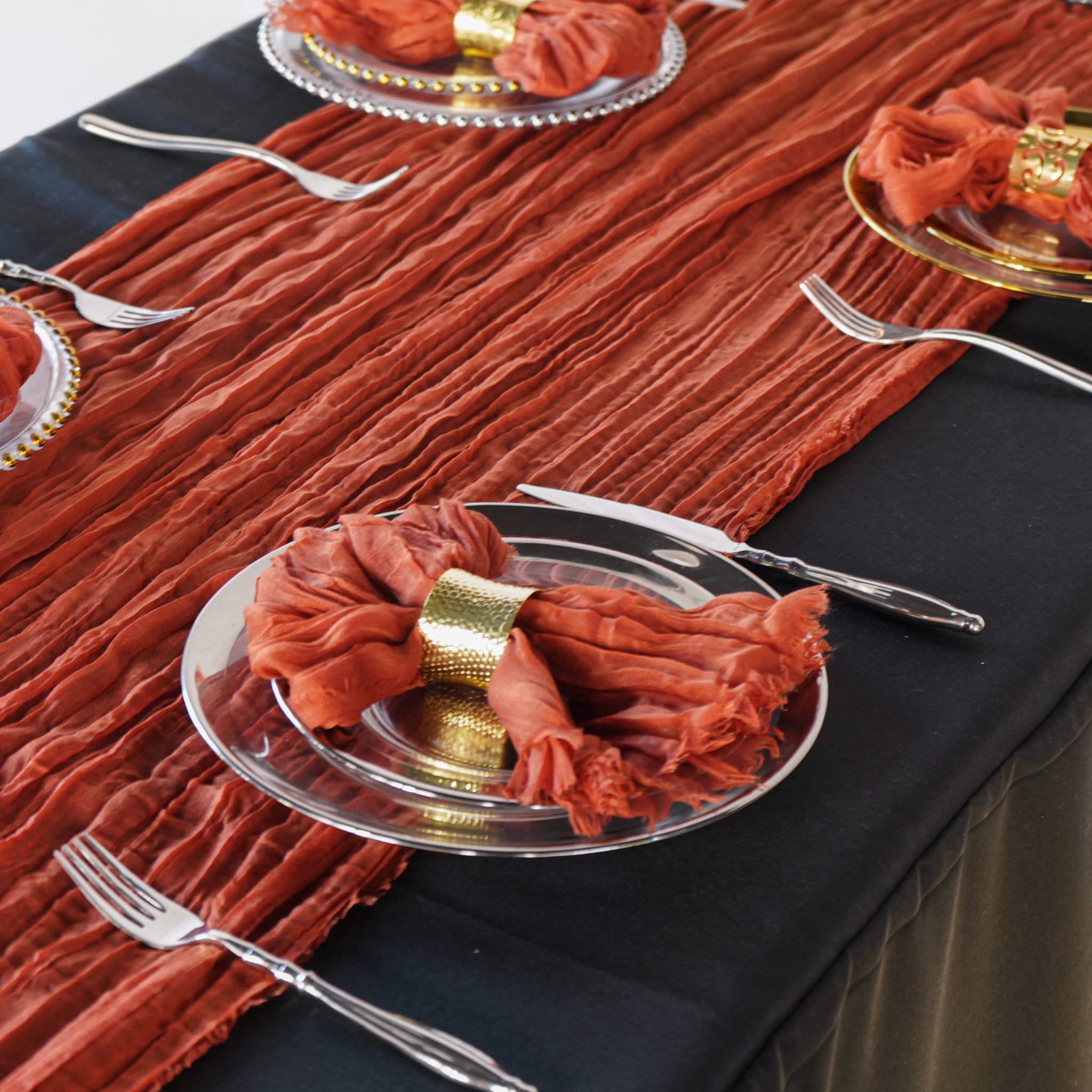 Rust Fancy Table Runner Premium Cheesecloth Table Runner 16FT x 25