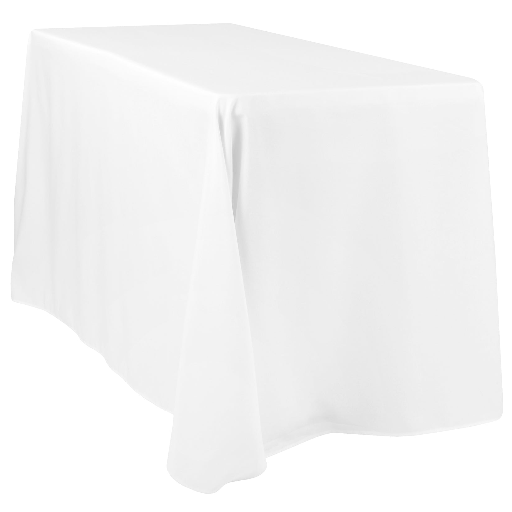 White 90"x108" Rectangular Oblong Polyester Tablecloth CV Linens